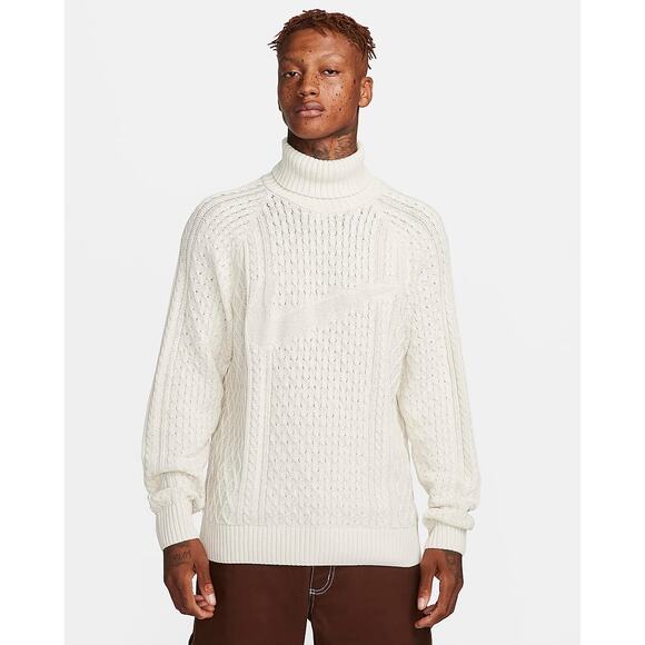 Nike Life Men's Cable Knit Turtleneck Sweater Large FB7770-072 - Picture 1 of 9